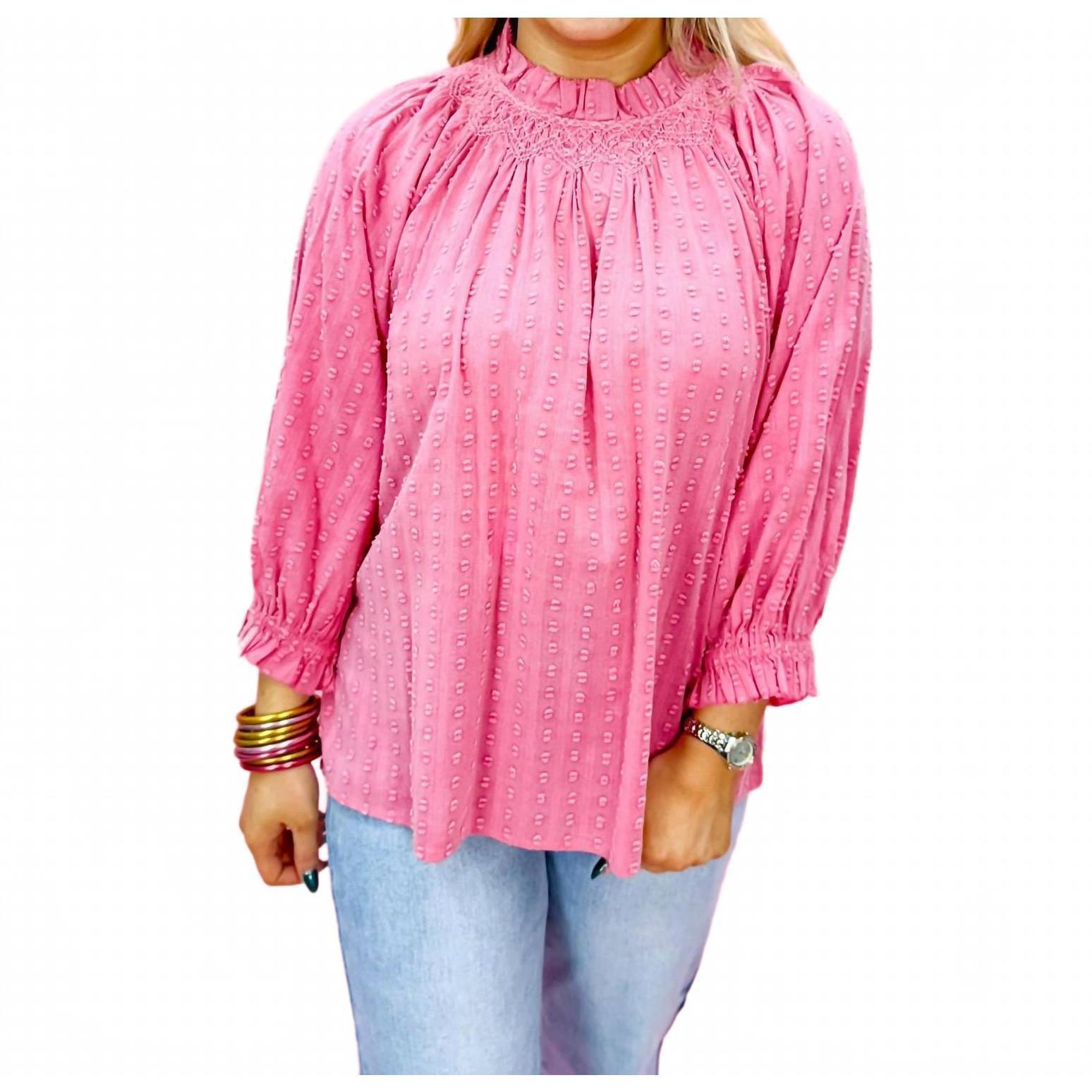 New Ivy Jane Clip And Stripe Top In Pink